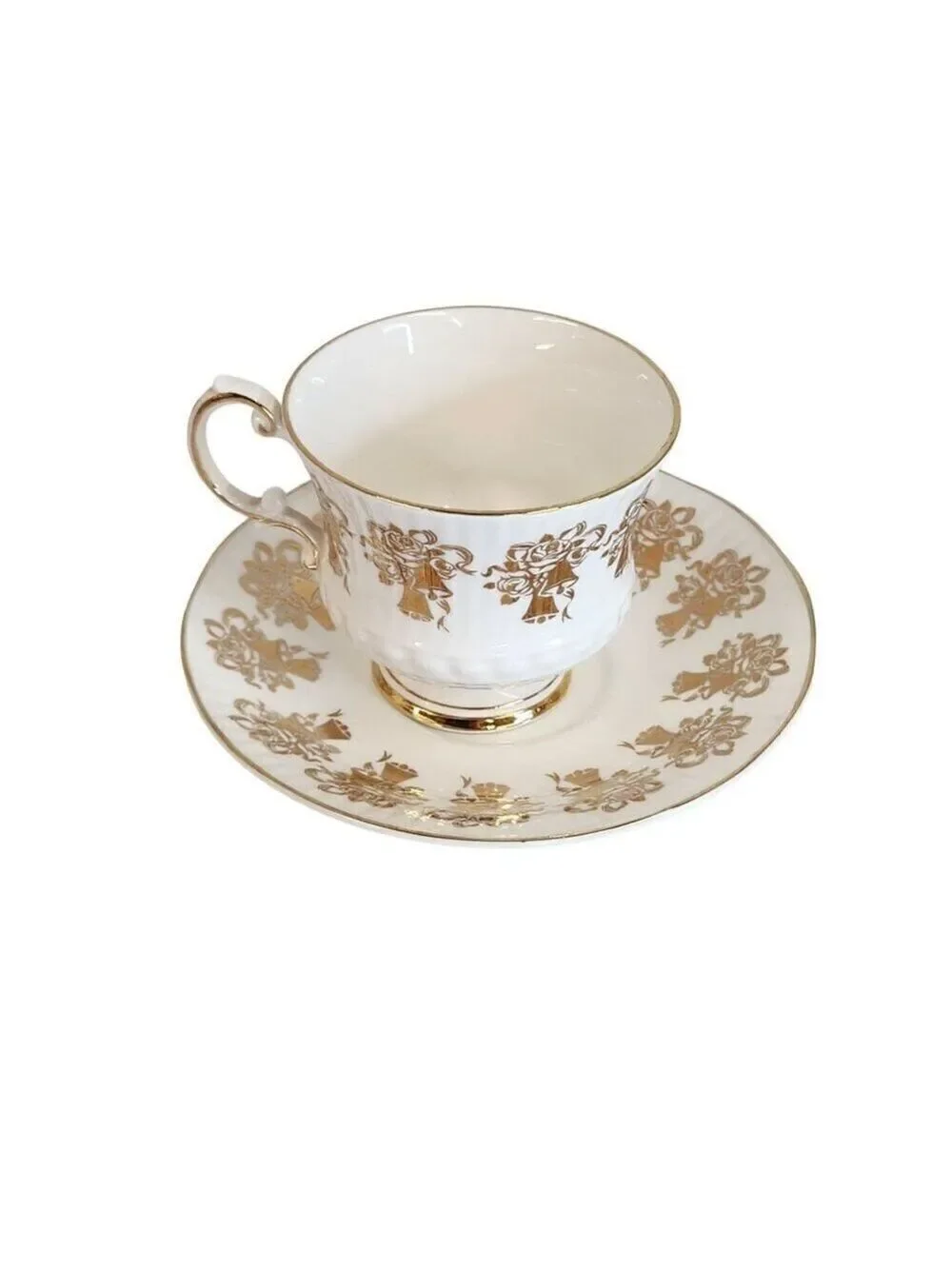 Elizabethan Staffordshire Hand Decorated 50th Anniversary Fine Bone China Tea Cu